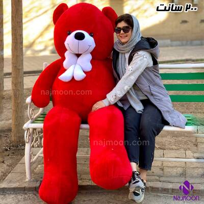 عروسک خرس قرمز ولنتاین با ارسال رایگان در 5 سایز